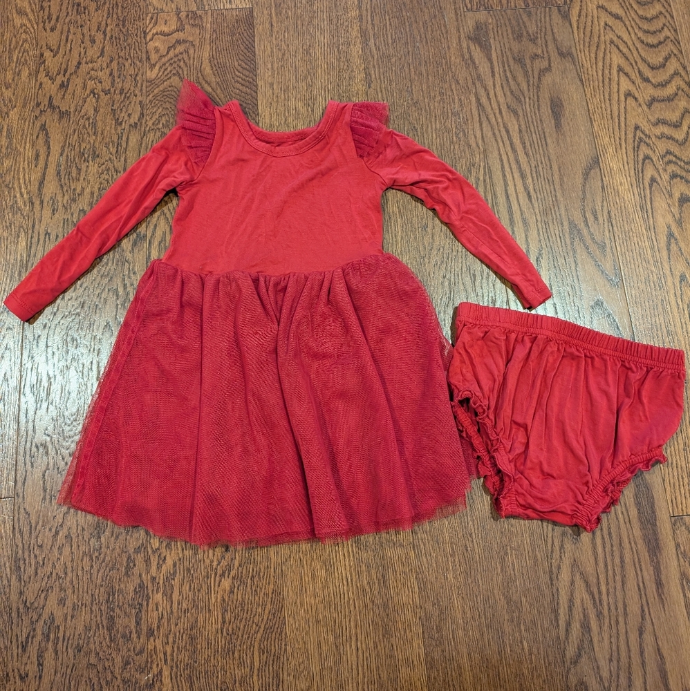 New Little Sleepies Play Red Christmas Dress Sz 18-24M